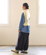 コットンウールグレンチェック　バルーンパンツ